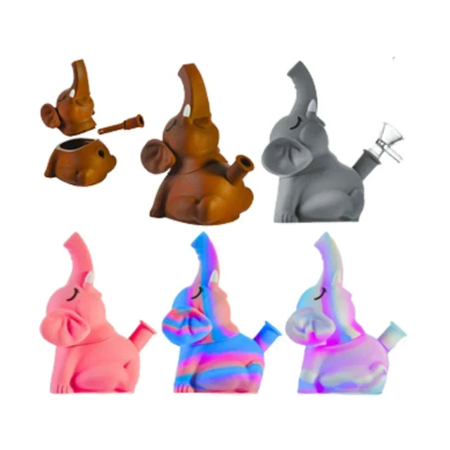 MSTS106 - Novelty Elephant Silicone Bong with Glass Bowl Resin · Silicone · Plastic Bong The MST Default Title