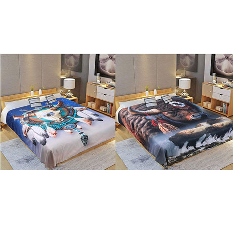 Digital Printed Single layer 2ply Licensed Fleece Blanket [Combo-C] Blanket Canadian Distributor Buffalo