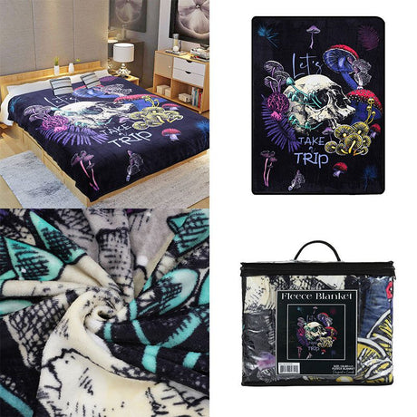 Digital Printed Single layer 1 ply Licensed Fleece Blanket [Combo-A] Blanket Canadian Distributor Let's Take a Trip
