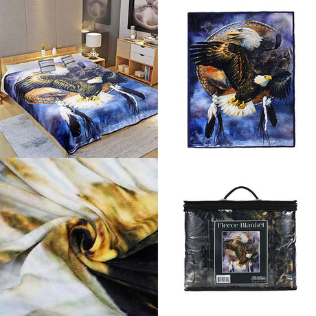 Digital Printed Single layer 1 ply Licensed Fleece Blanket [Combo-B] Blanket Canadian Distributor Eagle