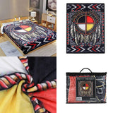 Digital Printed Single layer 1 ply Licensed Fleece Blanket [Combo-B] Blanket Canadian Distributor Medicine Wheel