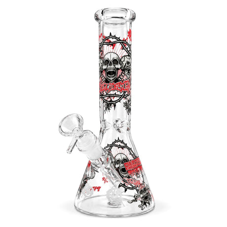 10" Glow-in-the-Dark Skull Graphic Beaker Glass Bong Super Supplys Inc A