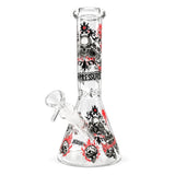 10" Glow-in-the-Dark Skull Graphic Beaker Glass Bong Super Supplys Inc C