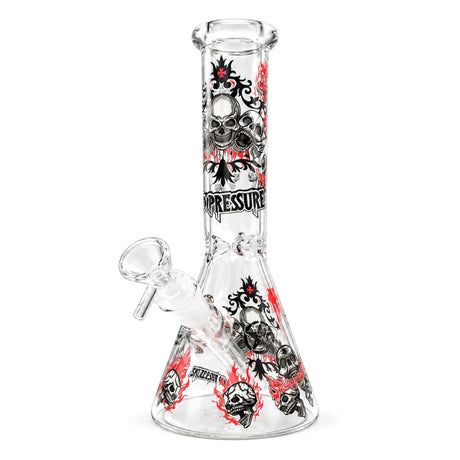 10" Glow-in-the-Dark Skull Graphic Beaker Glass Bong Super Supplys Inc C