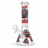 10" Glow-in-the-Dark Skull Graphic Beaker Glass Bong Super Supplys Inc D