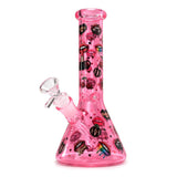10" Cherry Bomb Glass Beaker Glass Bong Super Supplys Inc Lipstick Love