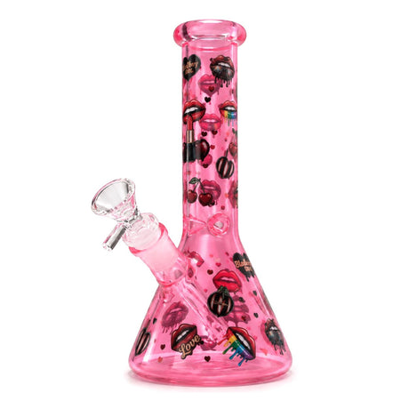 10" Cherry Bomb Glass Beaker Glass Bong Super Supplys Inc Lipstick Love