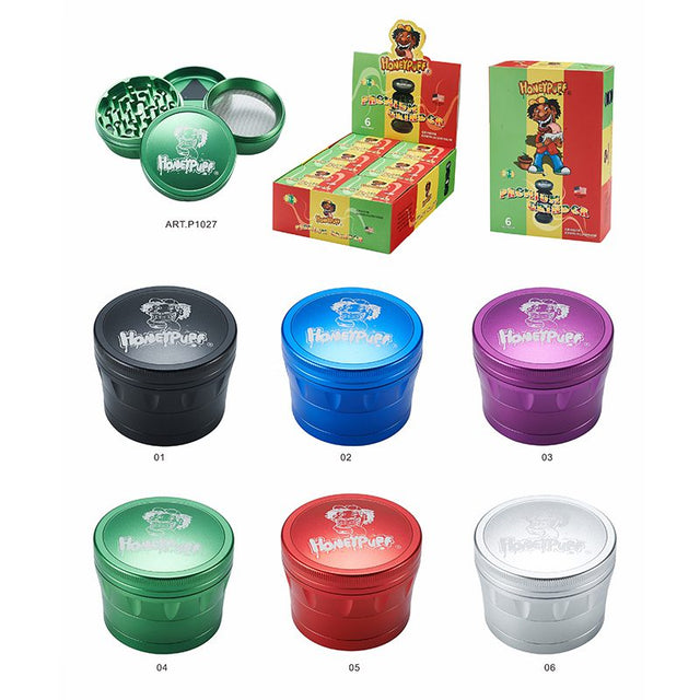 Honey Puff | 4 Parts 63mm Grinder Box of 6 [P1027] Display Pack Canadian Distributor