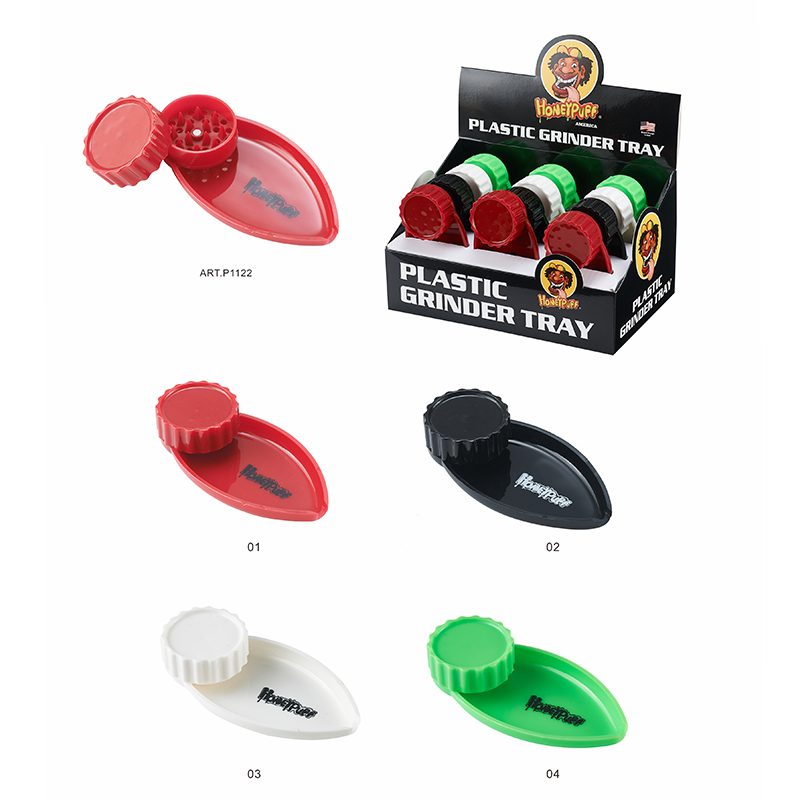 Honey Puff | Plastic Grinder Tray Assorted Colours Box of 12 [P1122]