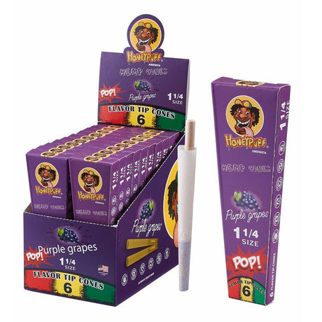 HoneyPuff | Pre-Rolled Flavored Cones – 1 1/4 Size (20 Packs/Display) [P1174] Pre-rolled Cone (Display Pack) Canadian Distributor Grape