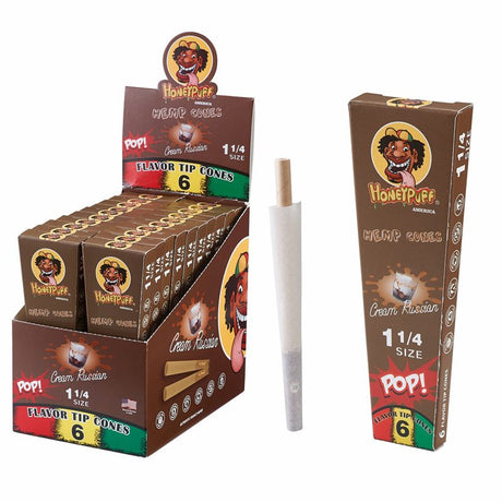 HoneyPuff | Pre-Rolled Flavored Cones – 1 1/4 Size (20 Packs/Display) [P1174] Pre-rolled Cone (Display Pack) Canadian Distributor Russian Cream