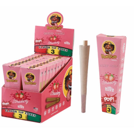 HoneyPuff | Pre-Rolled Flavored Cones – King Size (20 Packs/Display) [P1175] Pre-rolled Cone (Display Pack) Canadian Distributor Strawberry