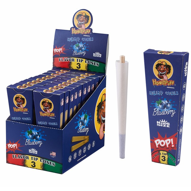 HoneyPuff | Pre-Rolled Flavored Cones – King Size (20 Packs/Display) [P1175] Pre-rolled Cone (Display Pack) Canadian Distributor Blueberry