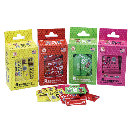Honey Puff | Pipe Screen – Assorted Colors [P1274-40] pack of 40 Metal Screen Canadian Distributor