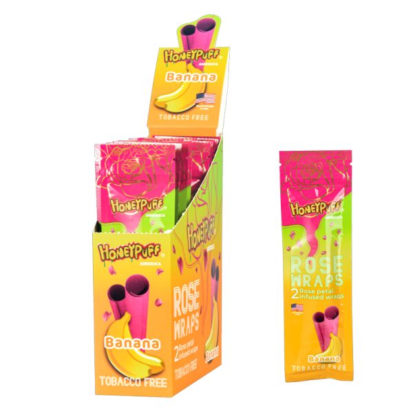 Honey Puff | Organic Flavored Rose Wraps – Box of 15 [P1291] Leaf Wrap Canadian Distributor Banana