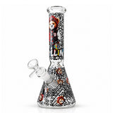 10" Graffiti Bear Glass Beaker - Glow in the Dark Glass Bong Super Supplys Inc D
