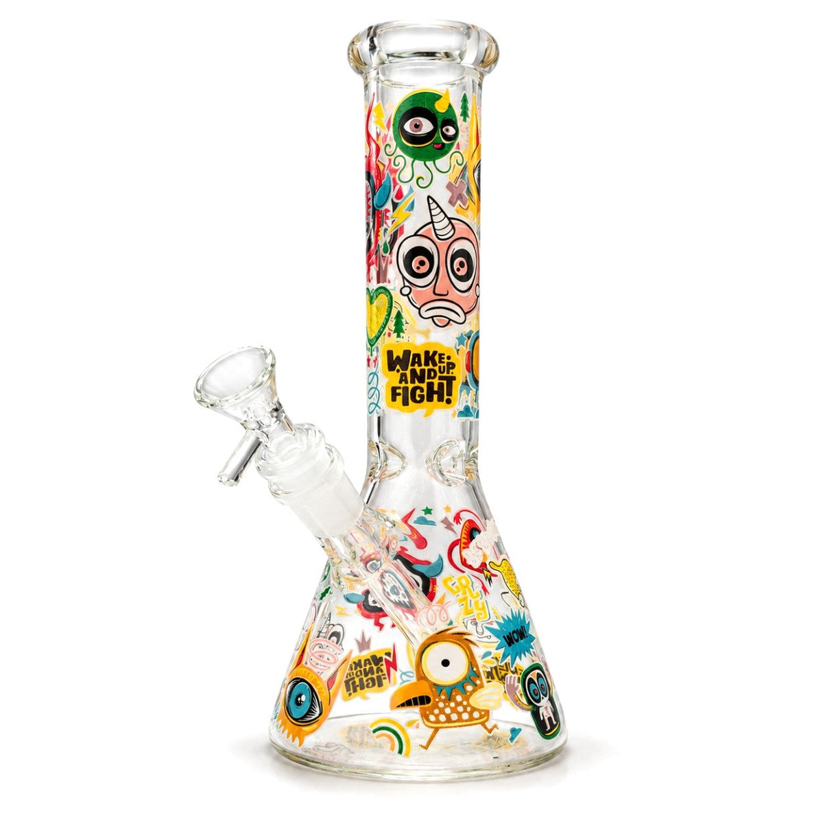 10" Glow-in-the-Dark Graffiti Beaker Glass Bong Super Supplys Inc A
