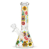 10" Glow-in-the-Dark Graffiti Beaker Glass Bong Super Supplys Inc D