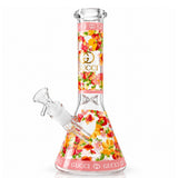 10" Designer-Inspired Floral Glass Beaker Glass Bong Super Supplys Inc C