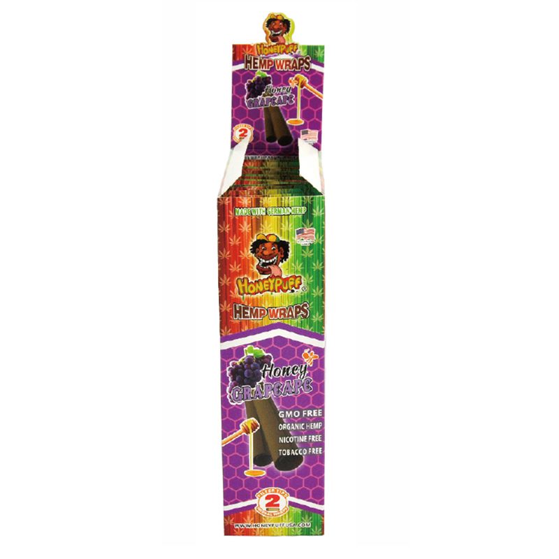 Honey Puff | Flavored Hemp Wrap-12 packs/display [P809x] Leaf Wrap Canadian Distributor Honey Grape