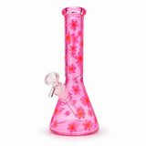 10" Daisy Pattern Colored Glass Beaker Glass Bong Super Supplys Inc A