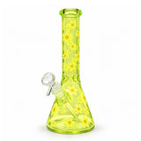 10" Daisy Pattern Colored Glass Beaker Glass Bong Super Supplys Inc B