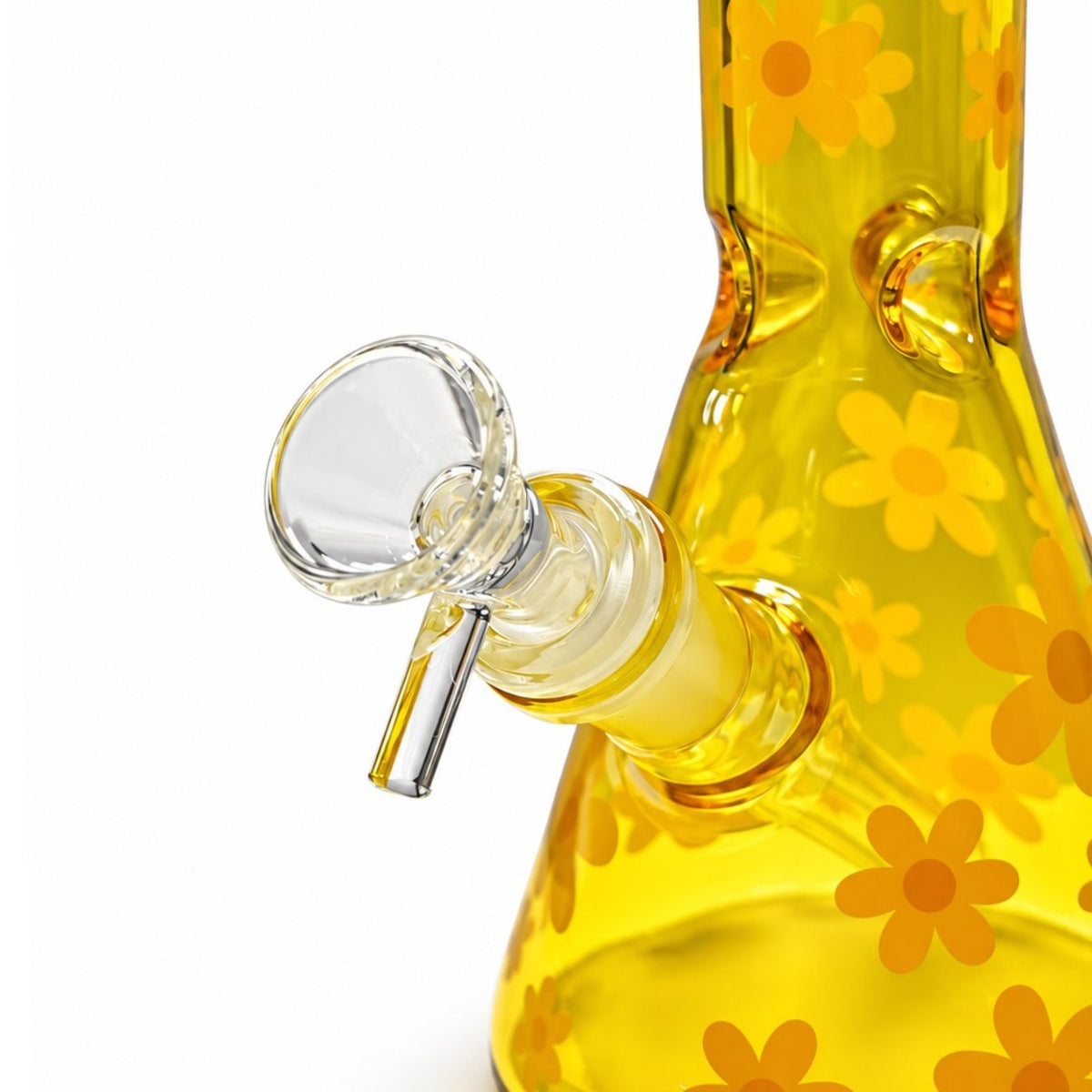 10" Daisy Pattern Colored Glass Beaker Glass Bong Super Supplys Inc