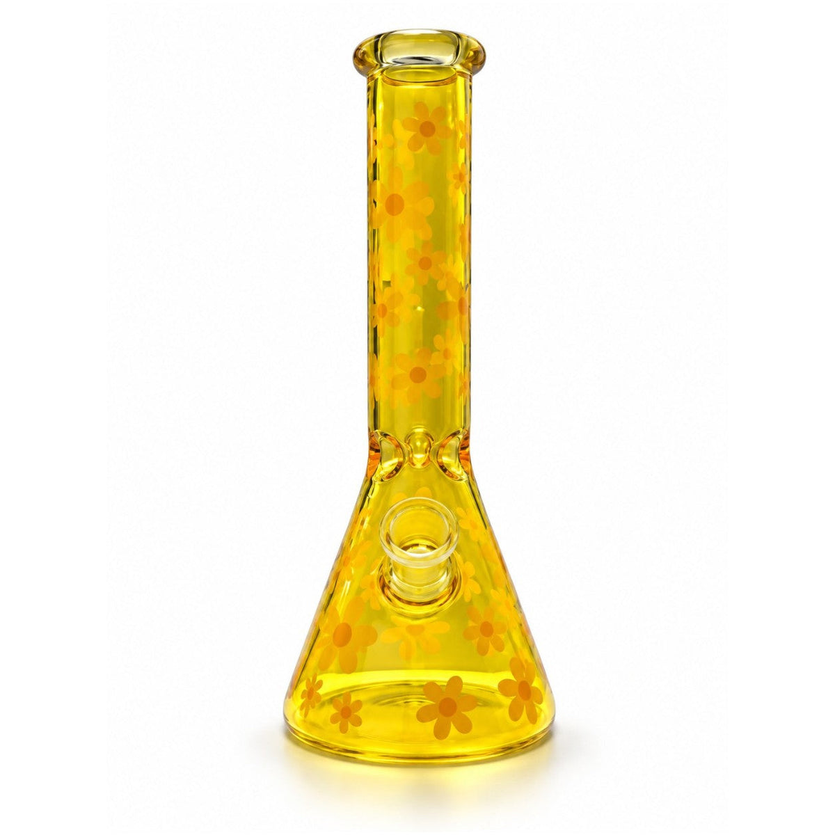 10" Daisy Pattern Colored Glass Beaker Glass Bong Super Supplys Inc