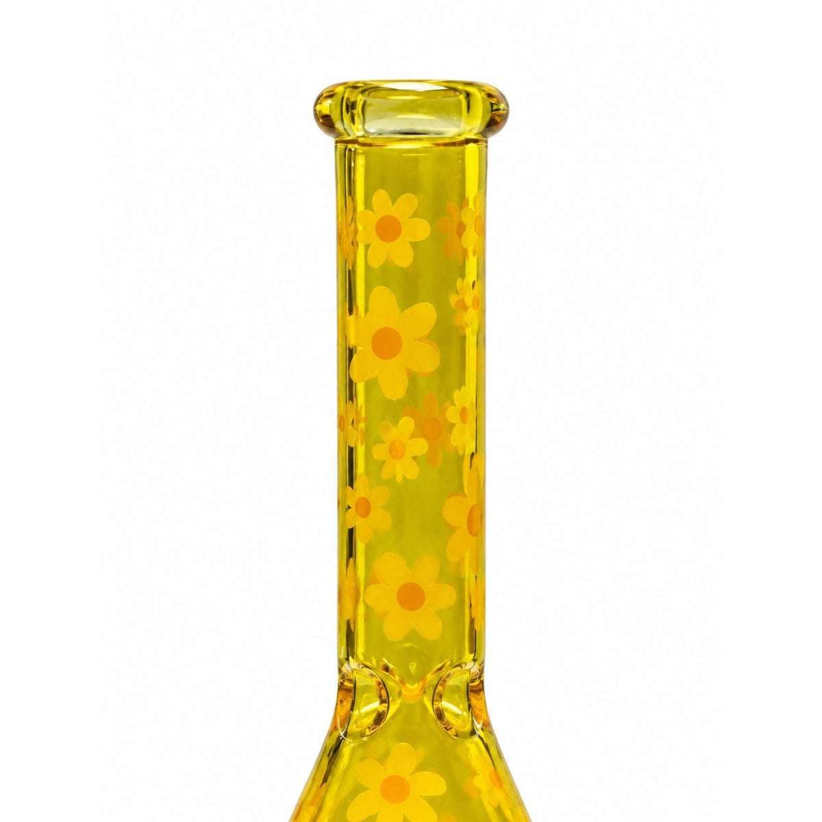10" Daisy Pattern Colored Glass Beaker Glass Bong Super Supplys Inc