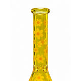 10" Daisy Pattern Colored Glass Beaker Glass Bong Super Supplys Inc