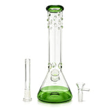 14" Green Accent Beaker Glass Bong Super Supplys Inc