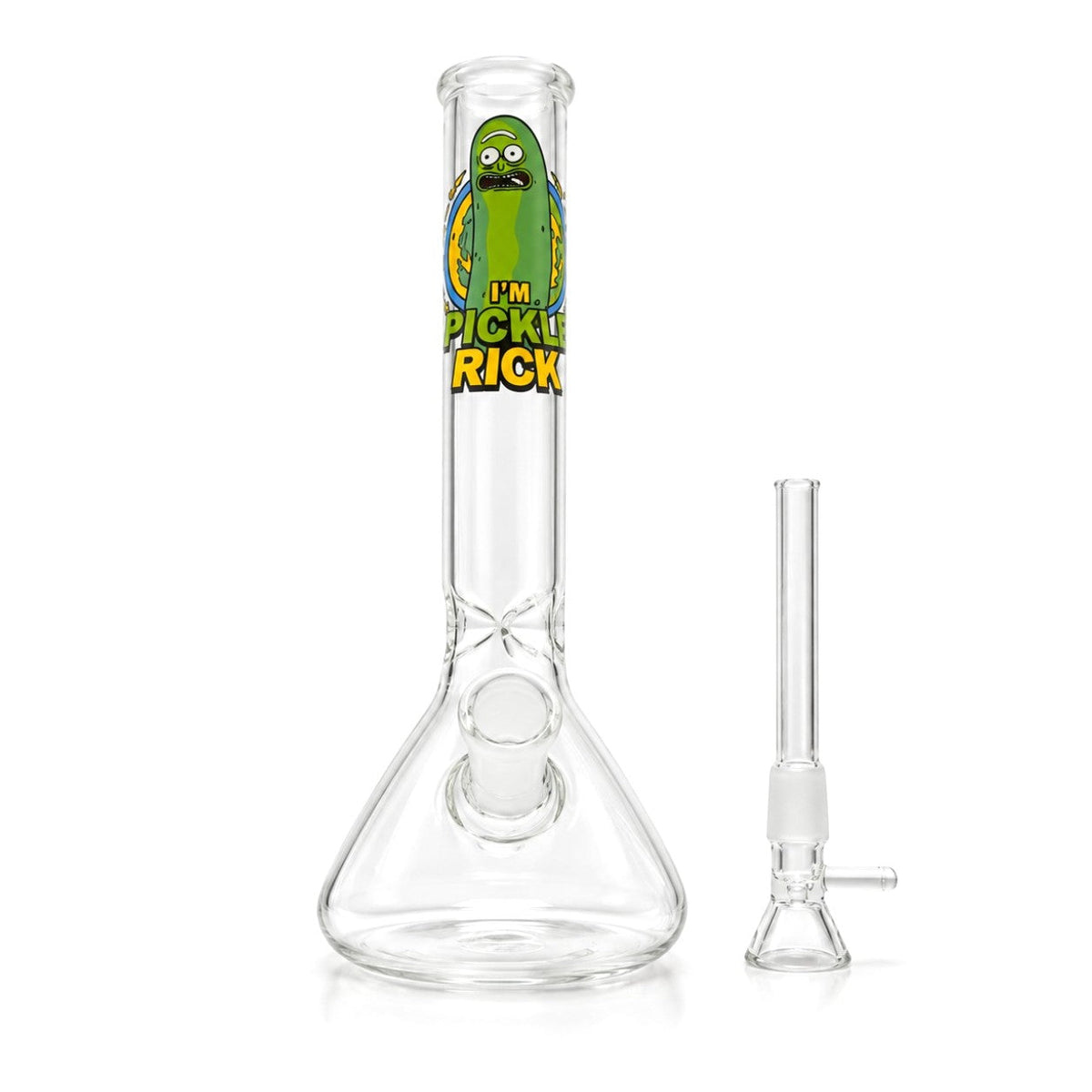 8" Cartoon Pickle Graphic Beaker Bong Glass Bong Super Supplys Inc