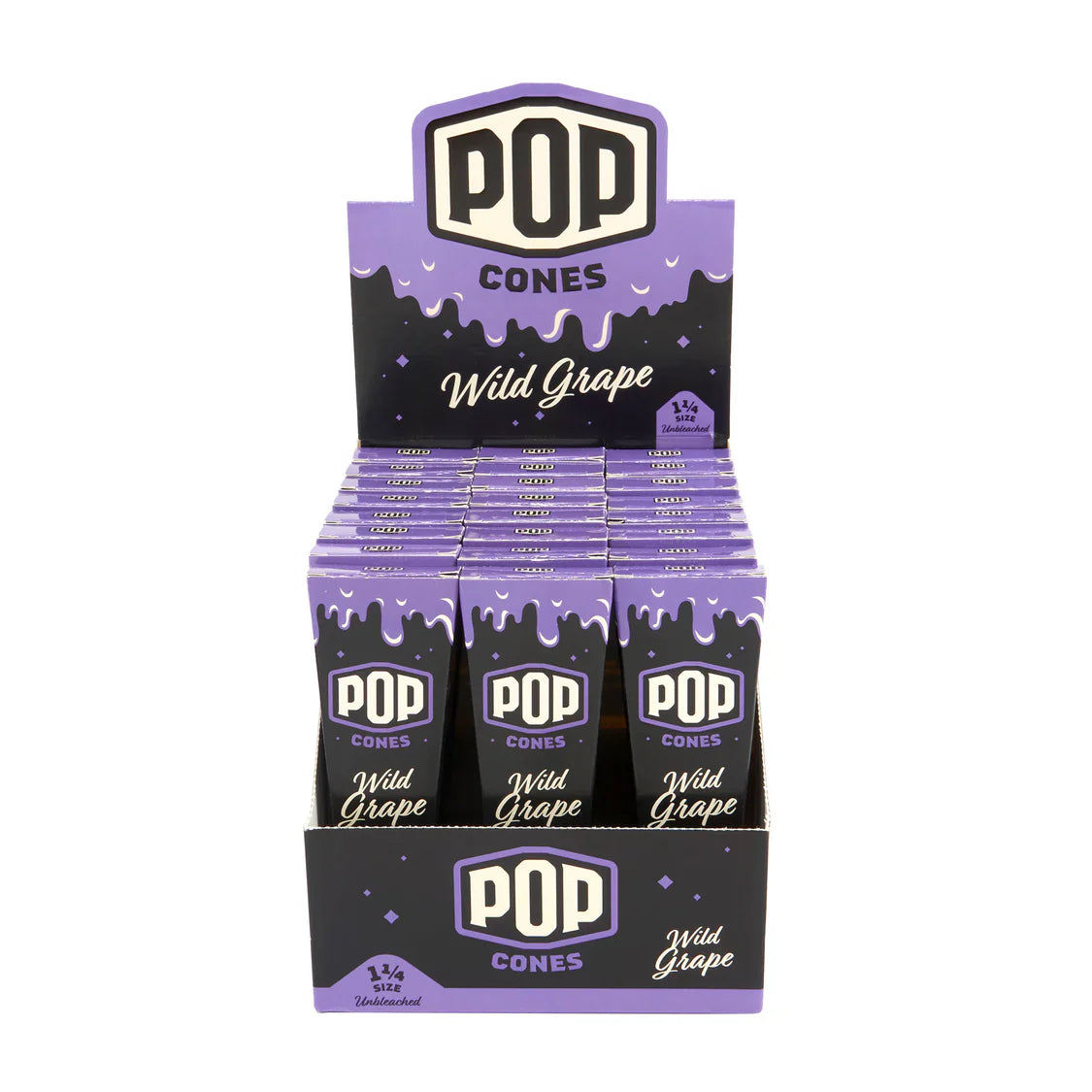 Pop Cones | 1 1/4 Pre-Rolled Cones with Flavor Tip – 6 Pack (24ct Display) Pre-rolled Cone (Display Pack) LEHIGH WHOLESALE