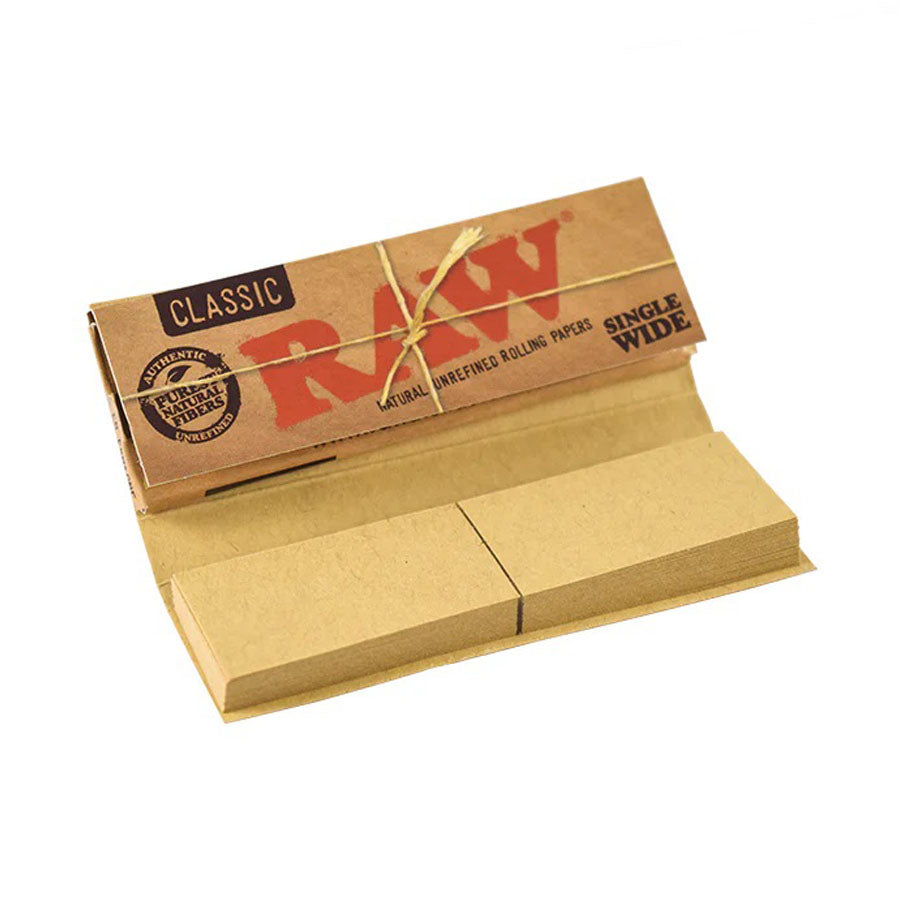 RAW | Classic Connoisseur Single wide Rolling Paper w/Tips