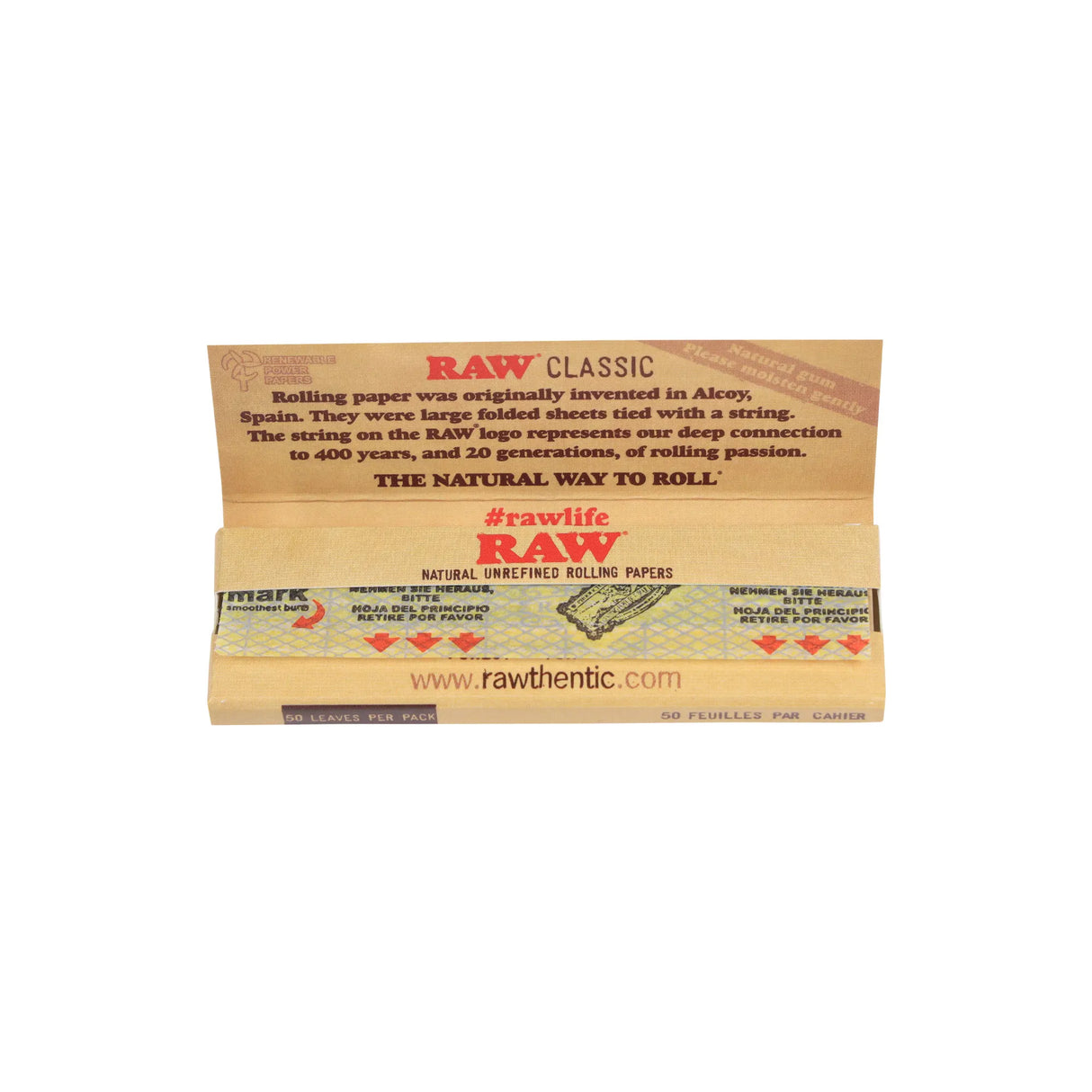 Raw classic single wide rolling paper