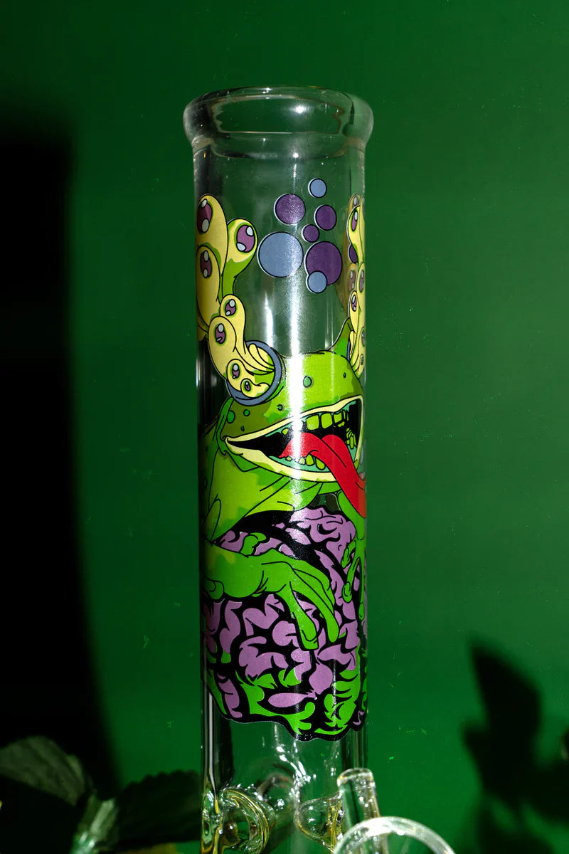 Red Eye Glass® | 12" Brain Frog Beaker (REG201) Glass Bong Smoking Cat Distribution