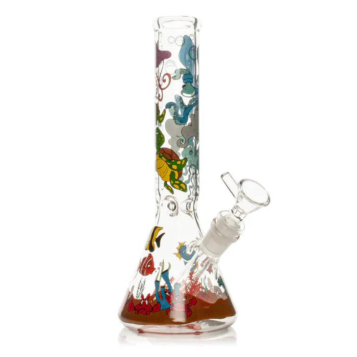 Red Eye Glass® | 10" Reefer Madness Beaker (REG209) Glass Bong Smoking Cat Distribution