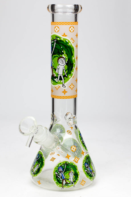 10" NM glass water bong-Glow in the dark-Orange - One Wholesale