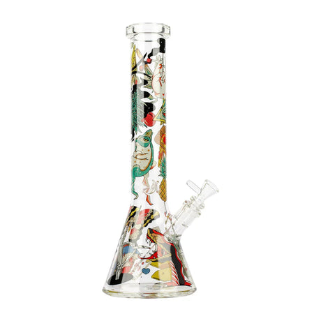 Red Eye Glass® | 15" Full Wrap Tattoo Beaker Tube (9994C) Glass Bong Smoking Cat Distribution