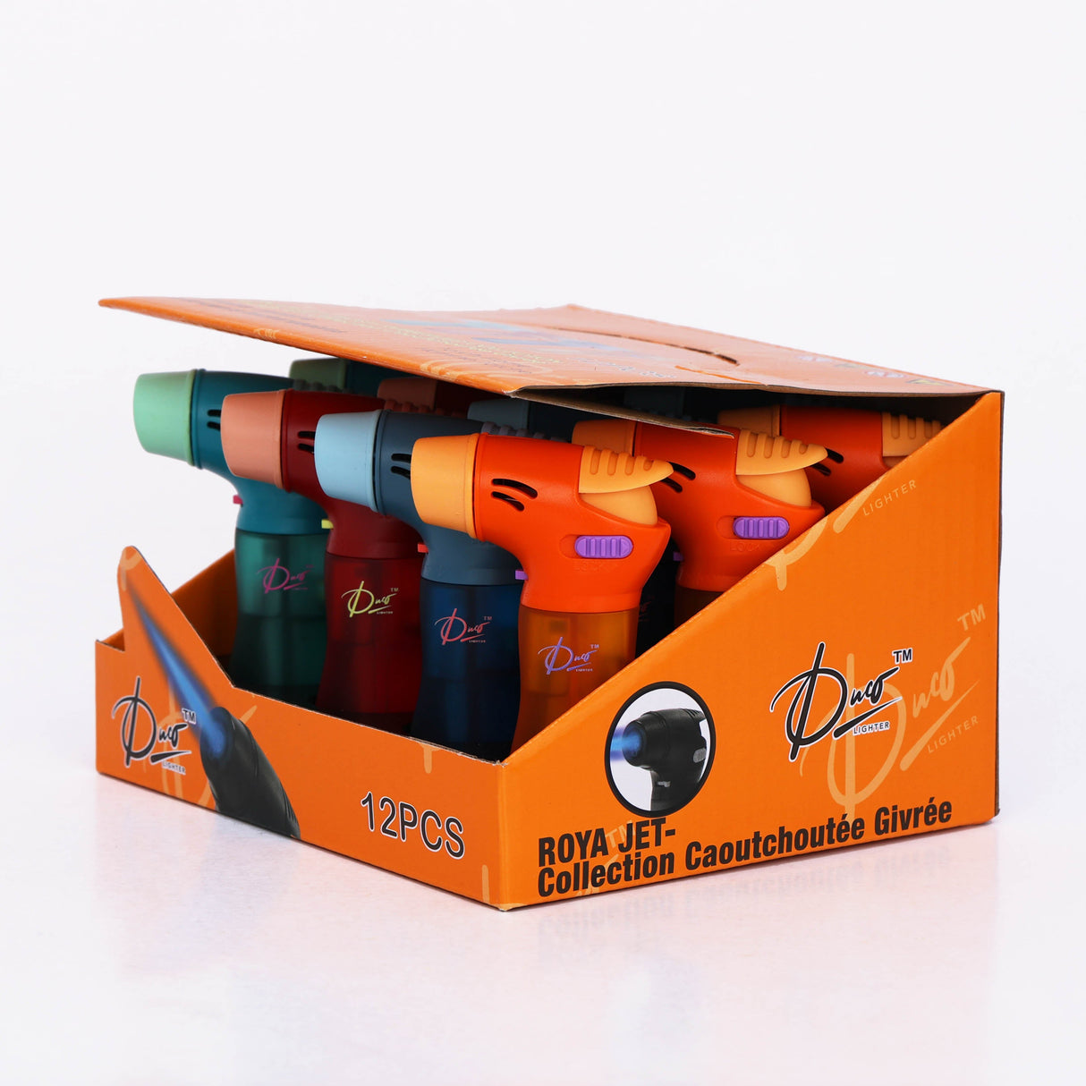 DUCO™ | ROYAL JET 3"– Frosty Rubberized Collection Torch Flame Lighter (Display of 12) Torch ONE TRADING
