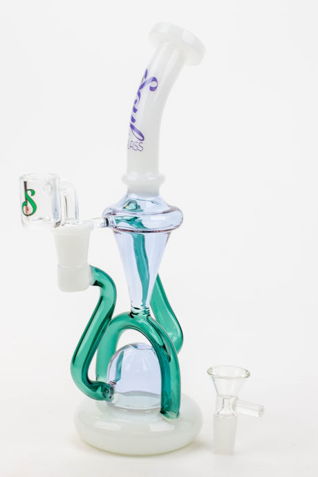 10" SOUL Glass 2-in-1 recycler [S2062]-Purple/White - One Wholesale