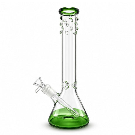 14" Green Accent Beaker Glass Bong Super Supplys Inc