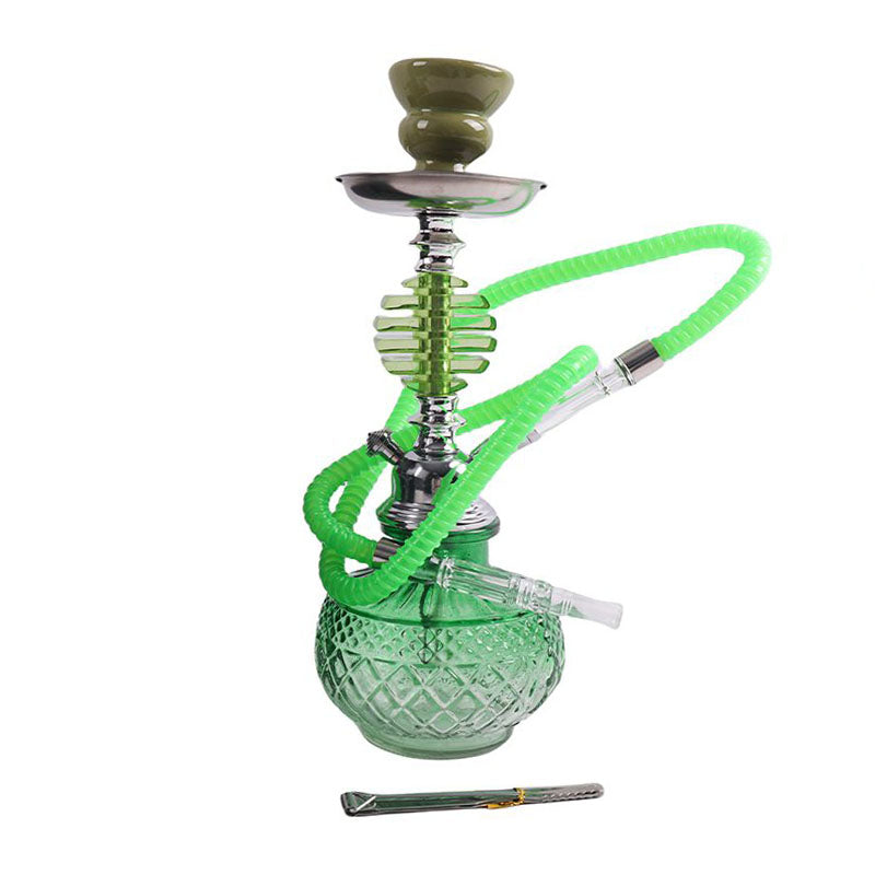 13" Hookah Single Hose, EMERALD Shape Green Color [SMKE-014]