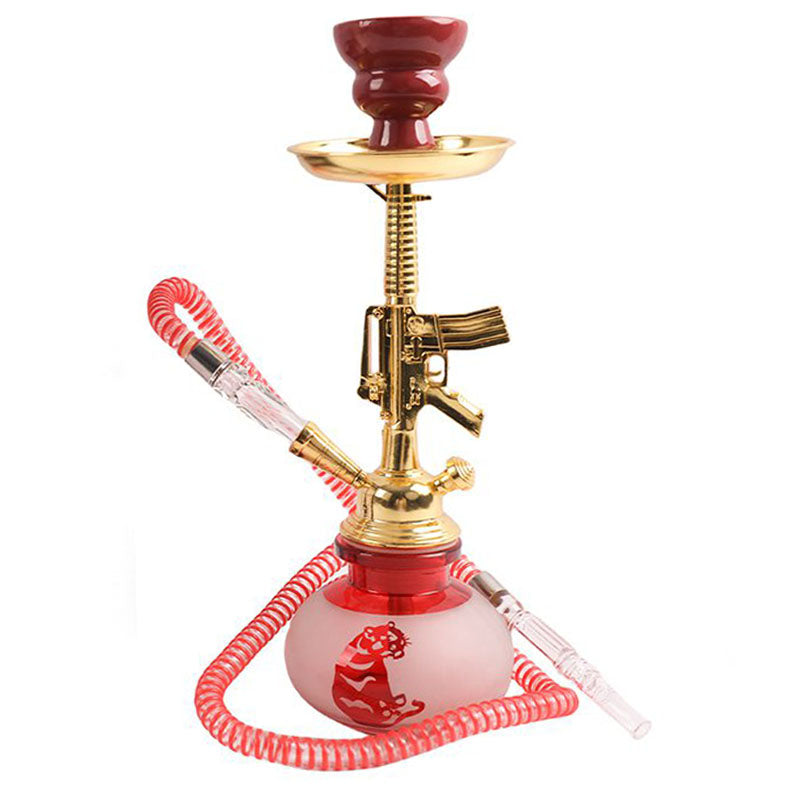 12" Hookah Single Hose, Tiger47 Shape Red Color [SMKE-015]