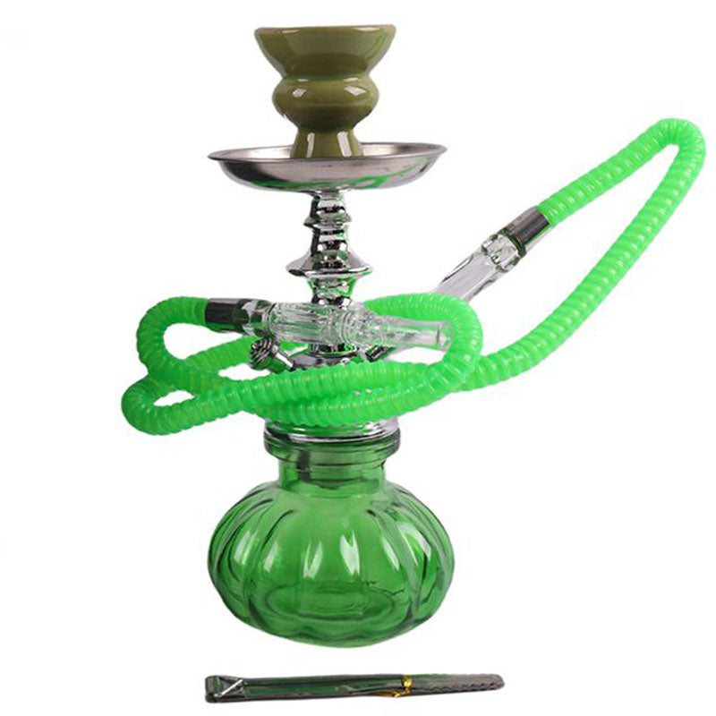 10″ Hookah Single Hose, Forest Mist Shape Green Color [SMKE-019]