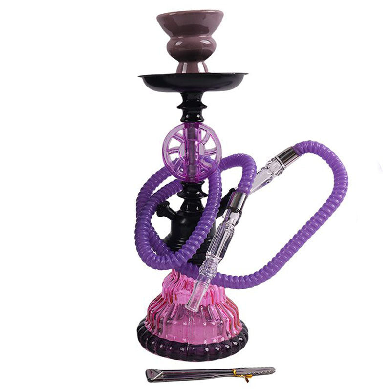 12" Hookah Single Hose, VORTEX Shape Purple Color [SMKE-021]