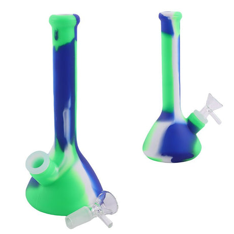 7.5″ Silicone Long Neck Bong [SMKE-076] Silicone Bong Canadian Distributor Blue/Green