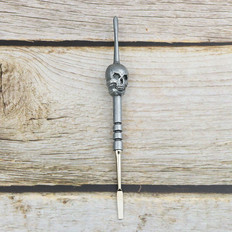 4.7” Stainless Steel Skull Dab Tool [SMKE-104] Cap · Dabber · Insert · Clip · Nail Canadian Distributor