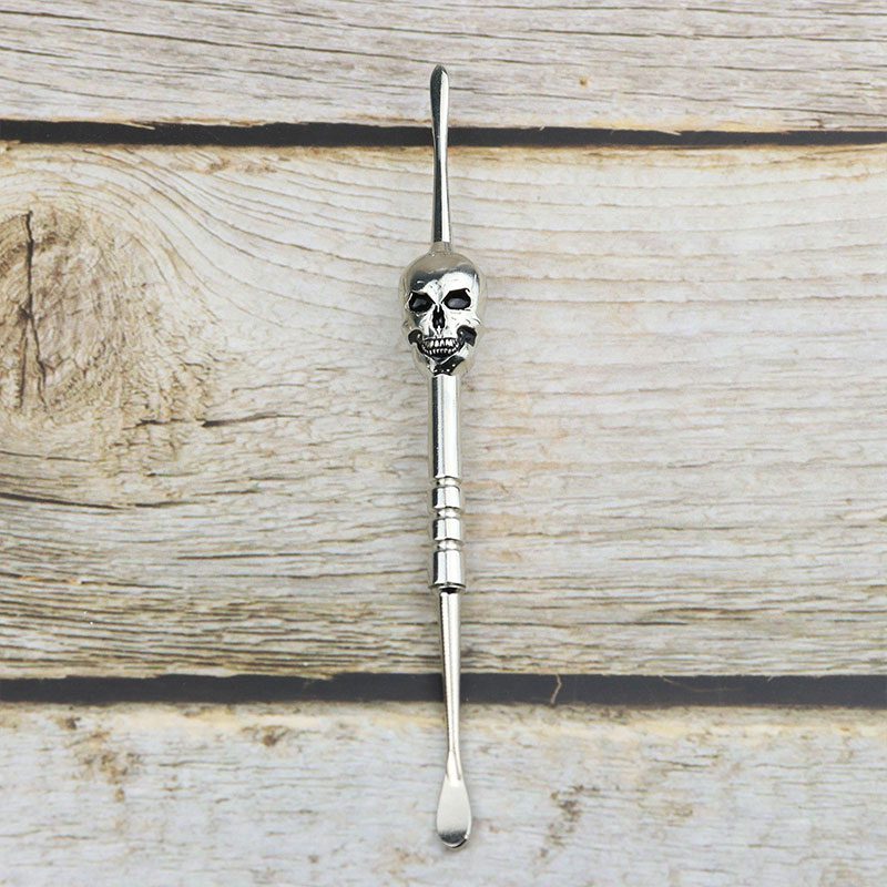 4.7” Stainless Steel Skull Dab Tool [SMKE-104] Cap · Dabber · Insert · Clip · Nail Canadian Distributor