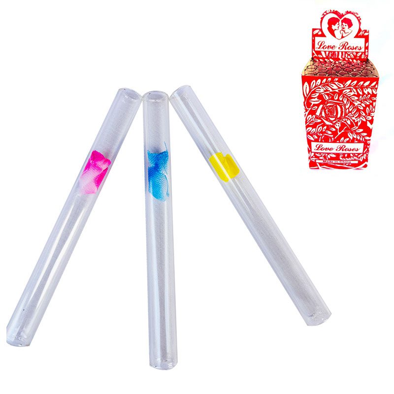 Glass Rose Tube-36 Pcs/display [SMKE-111] Glass Pipe Canadian Distributor